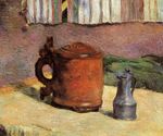 Clay jug and irin mug 1880